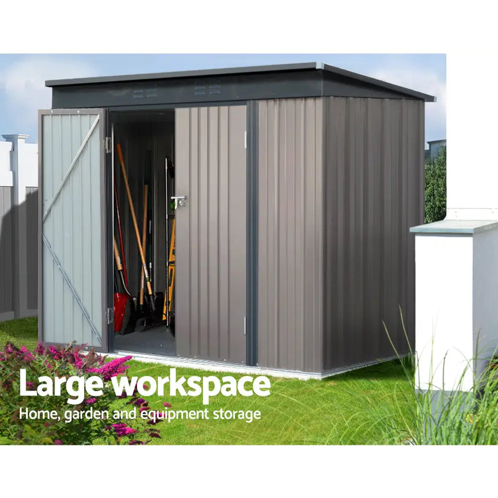 Giantz Garden Shed 2.31x1.31M Sheds Outdoor Storage Tool Metal Workshop Shelter Double Door - Home & Garden > Shading