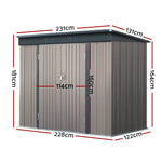 Giantz Garden Shed 2.31x1.31M Sheds Outdoor Storage Tool Metal Workshop Shelter Double Door - Home & Garden > Shading
