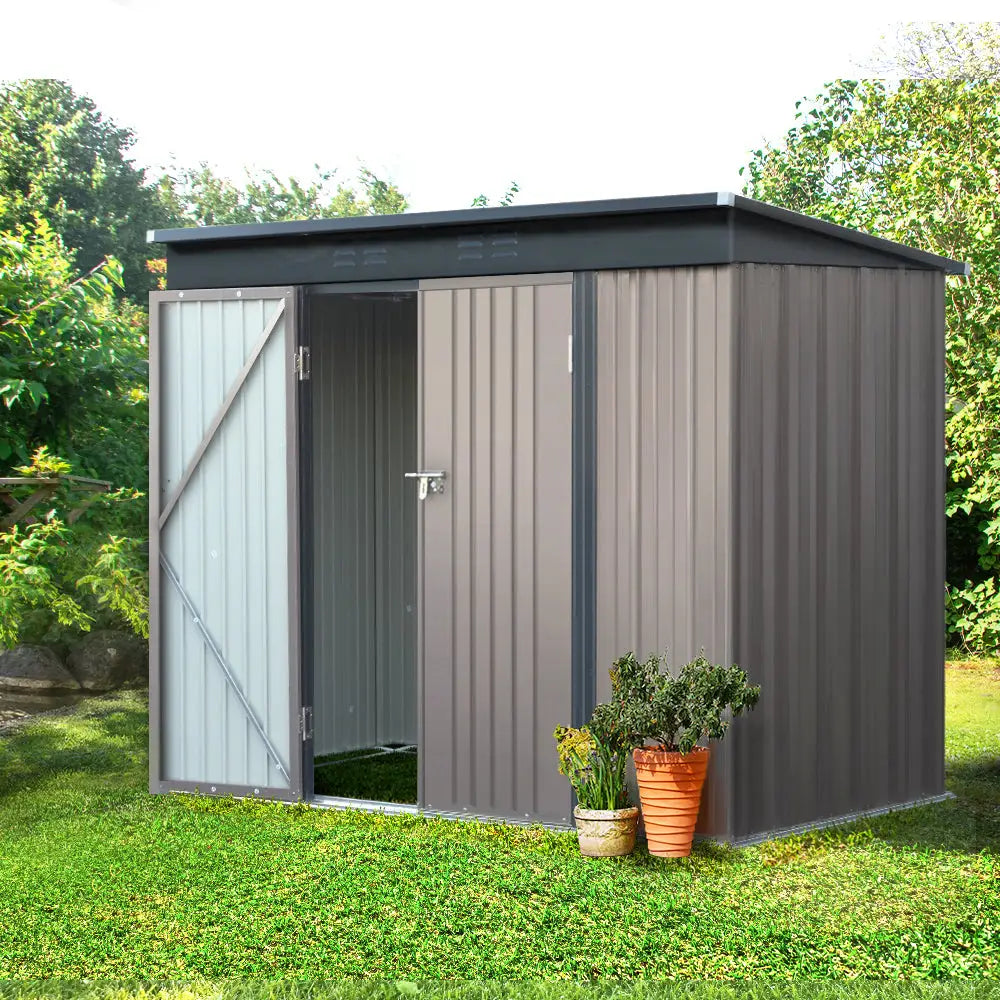 Giantz Garden Shed 2.31x1.31M Sheds Outdoor Storage Tool Metal Workshop Shelter Double Door - Home & Garden > Shading
