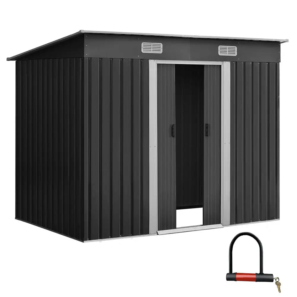 Giantz Garden Shed 2.38x1.31M Sheds Outdoor Storage Tool Metal Workshop Shelter Sliding Door - Home & Garden > Garden