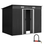 Giantz Garden Shed 2.38x1.31M Sheds Outdoor Storage Tool Metal Workshop Shelter Sliding Door - Home & Garden > Garden