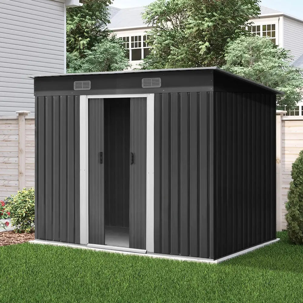 Giantz Garden Shed 2.38x1.31M Sheds Outdoor Storage Tool Metal Workshop Shelter Sliding Door - Home & Garden > Garden