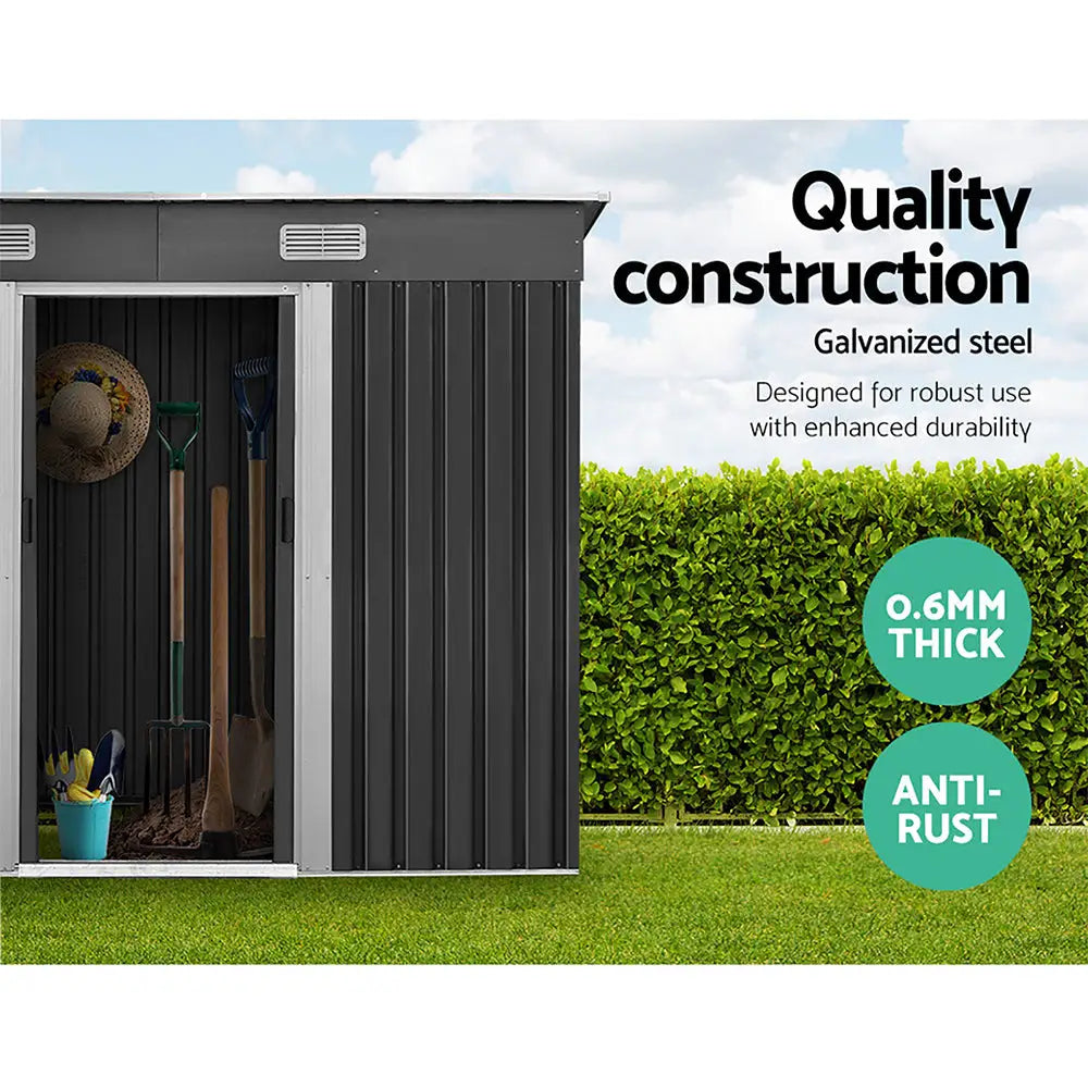 Giantz Garden Shed 2.38x1.31M w/Metal Base Sheds Outdoor Storage Tool Workshop Sliding Door - Home & Garden > Storage