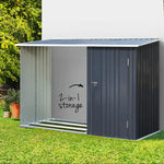 Giantz Garden Shed 2.49x1.04M Sheds Outdoor Tool Storage Workshop House Steel 2 in 1 - Home & Garden > Storage
