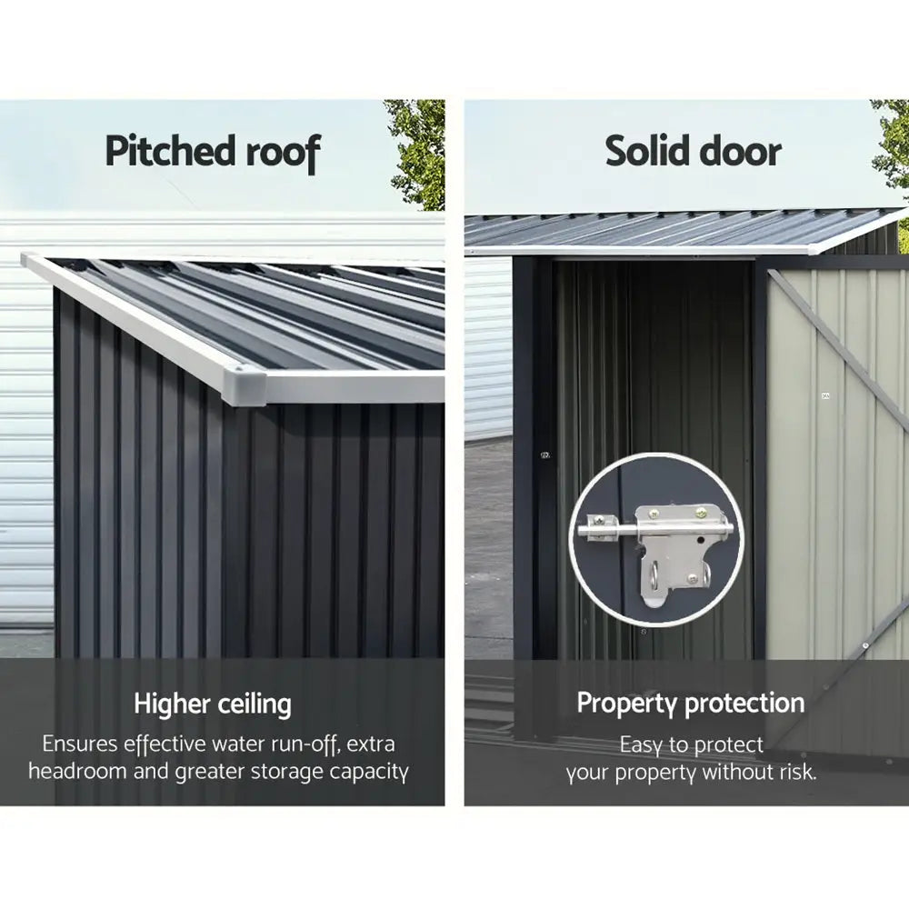Giantz Garden Shed 2.49x1.04M Sheds Outdoor Tool Storage Workshop House Steel 2 in 1 - Home & Garden > Storage