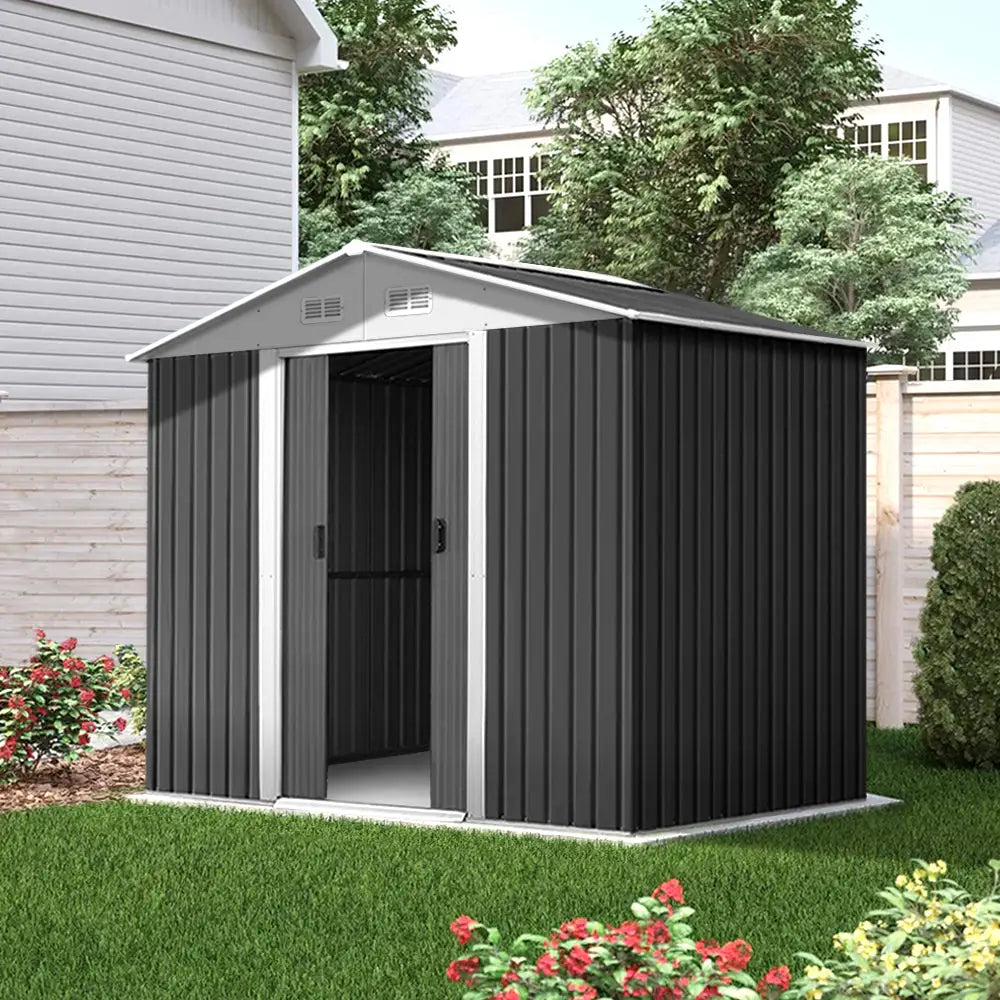 Giantz Garden Shed 2.58x2.07M Sheds Outdoor Storage Workshop Metal Shelter Sliding Door - Home & Garden > Storage