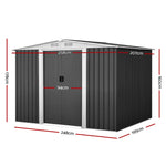 Giantz Garden Shed 2.58x2.07M Sheds Outdoor Storage Workshop Metal Shelter Sliding Door - Home & Garden > Storage