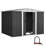 Giantz Garden Shed 2.58x2.07M w/Metal Base Sheds Outdoor Storage Double Door Tool - Home & Garden > Garden Furniture