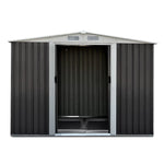 Giantz Garden Shed 2.58x2.07M w/Metal Base Sheds Outdoor Storage Double Door Tool - Home & Garden > Garden Furniture
