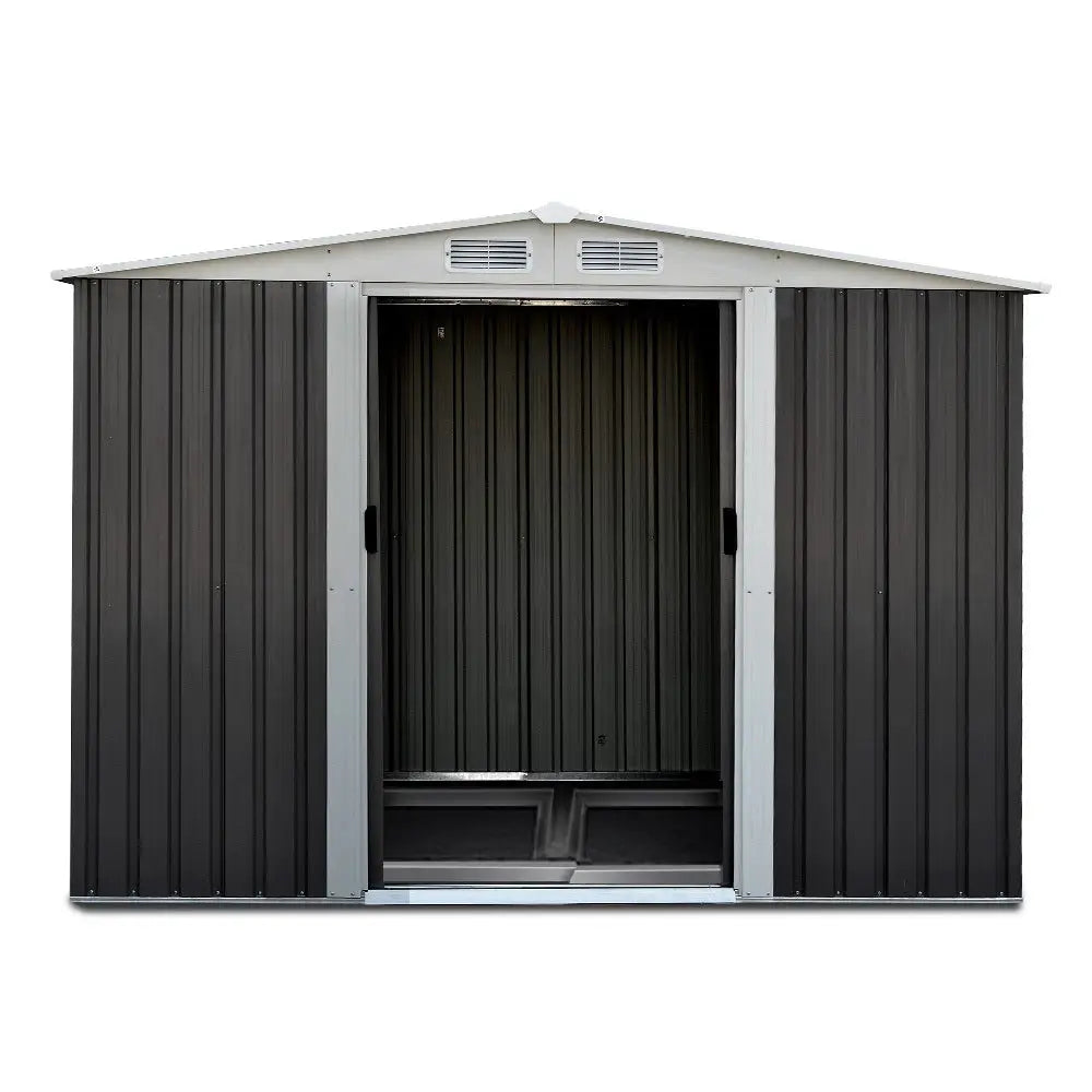 Giantz Garden Shed 2.58x2.07M w/Metal Base Sheds Outdoor Storage Double Door Tool - Home & Garden > Garden Furniture