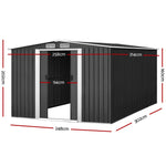Giantz Garden Shed 2.58x3.14M w/Metal Base Sheds Outdoor Storage Workshop Shelter Sliding Door - Home & Garden > Storage