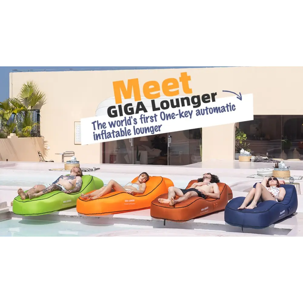 Giga Lounger Lazy Camping Air Bag Sofa Bed for Beach Sleeping Navy blue - Home & Garden > Kitchenware