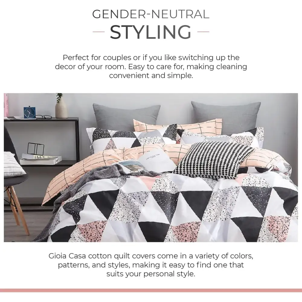 Gioia Casa 100% Cotton Annie Reversible Printed Quilt Cover Set - Super King Size - Home & Garden > Bedding > Quilts &