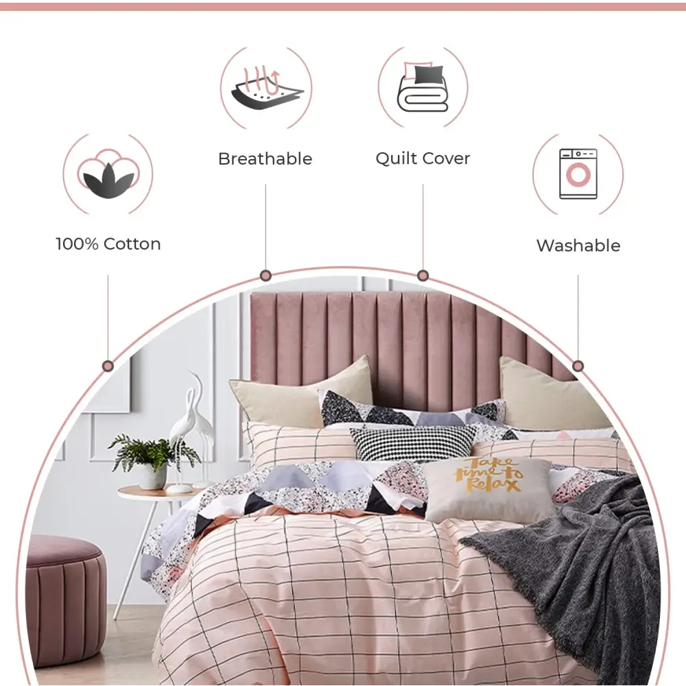Gioia Casa 100% Cotton Annie Reversible Printed Quilt Cover Set - Super King Size - Home & Garden > Bedding > Quilts &