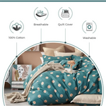 Gioia Casa 100% Cotton Hugo Reversible Printed Quilt Cover Set - Super King Size - Home & Garden > Bedding > Quilts &