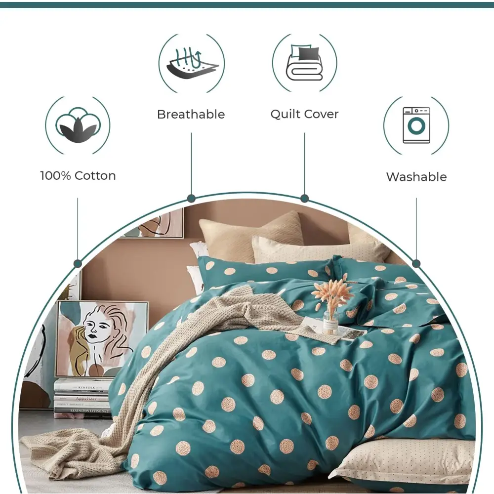 Gioia Casa 100% Cotton Hugo Reversible Printed Quilt Cover Set - Super King Size - Home & Garden > Bedding > Quilts &