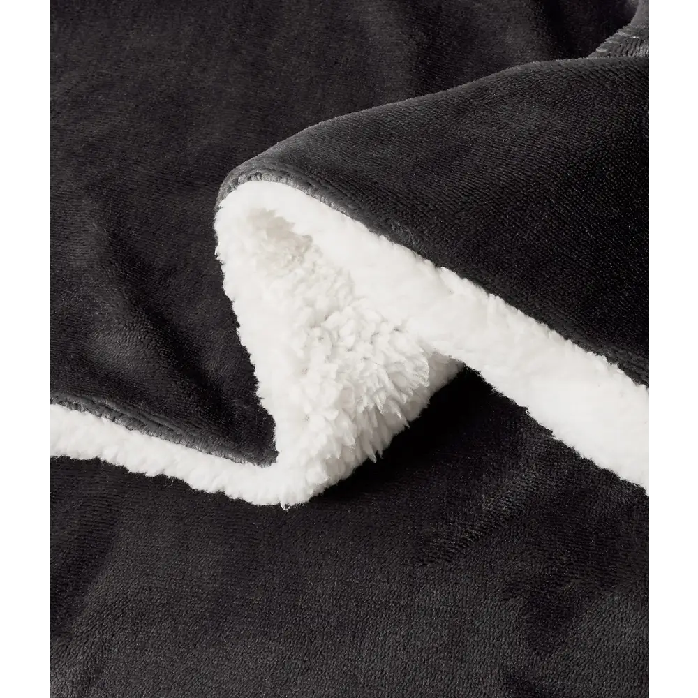Gioia Casa 2 in 1 Teddy Sherpa Quilt Cover Set and Blanket (Charcoal Super King) - Home & Garden > Bedding > Quilts &