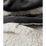 Gioia Casa 2 in 1 Teddy Sherpa Quilt Cover Set and Blanket (Charcoal Super King) - Home & Garden > Bedding > Quilts &