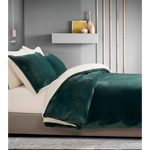 Gioia Casa 2 in 1 Teddy Sherpa Quilt Cover Set and Blanket (Emerald Green Super King) - Home & Garden > Bedding >