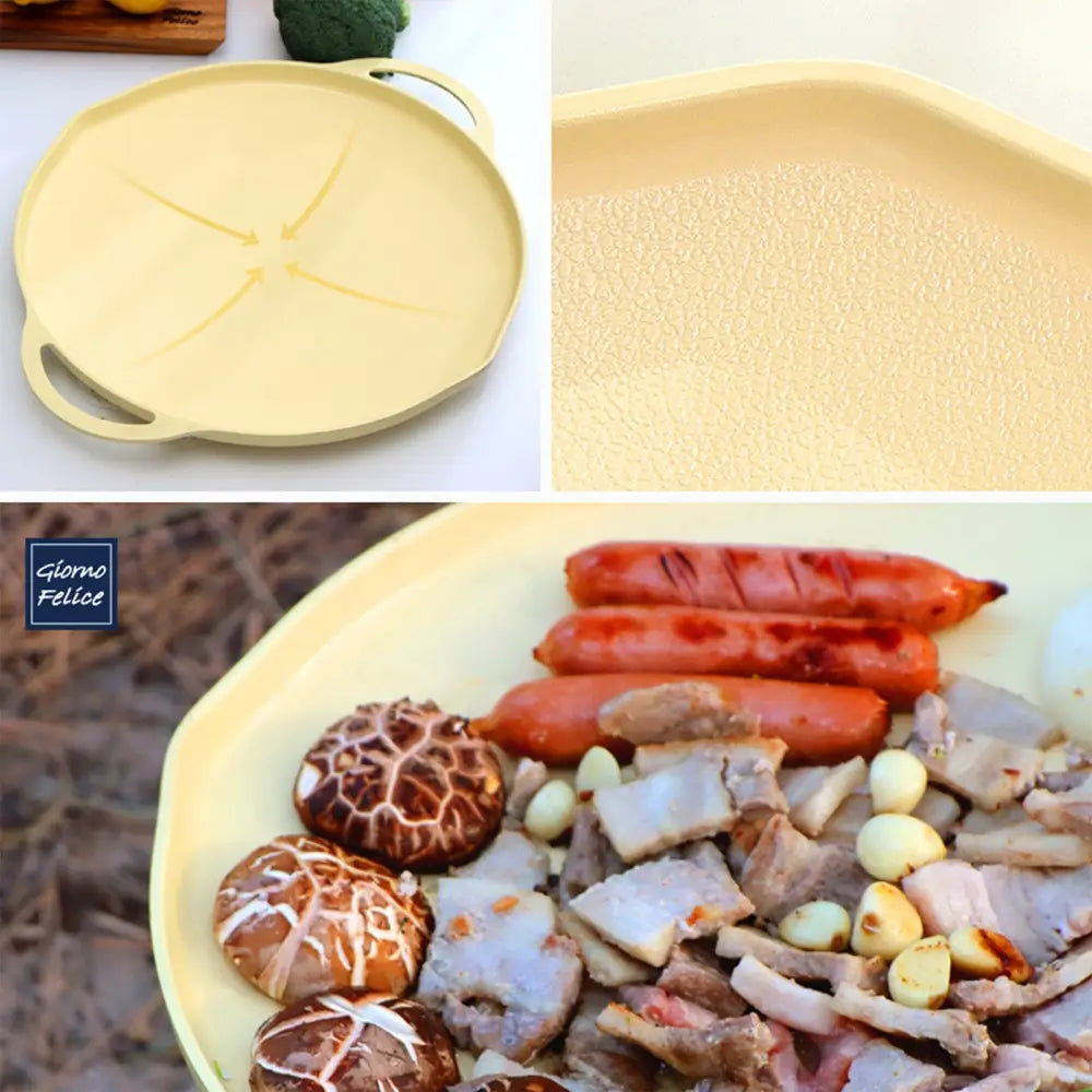 Giorno Felice IH Griddle Pan 34cm Round Ceramic Non-Stick Camping Korean Stew - Home & Garden > Kitchenware