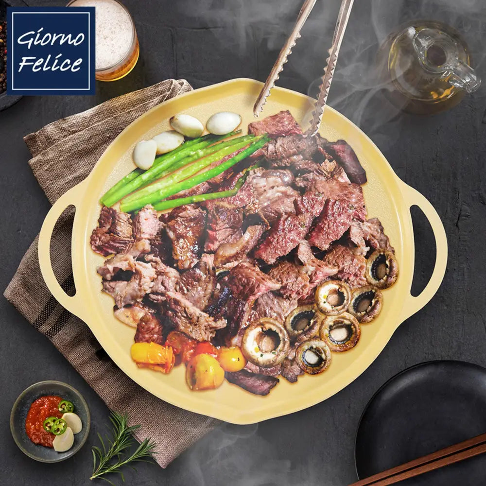 Giorno Felice IH Griddle Pan 34cm Round Ceramic Non-Stick Camping Korean Stew - Home & Garden > Kitchenware