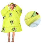 Girls Comfy Warm Blanket Hoodie with Sherpa Fleece Reverse Avocado - Home & Garden > Bedding