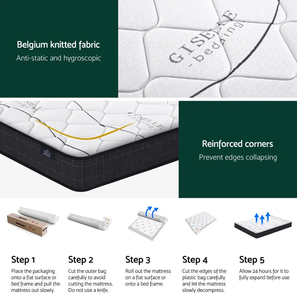 Giselle Bedding 16cm Mattress Medium Firm King - Furniture > Mattresses > King Size Mattress