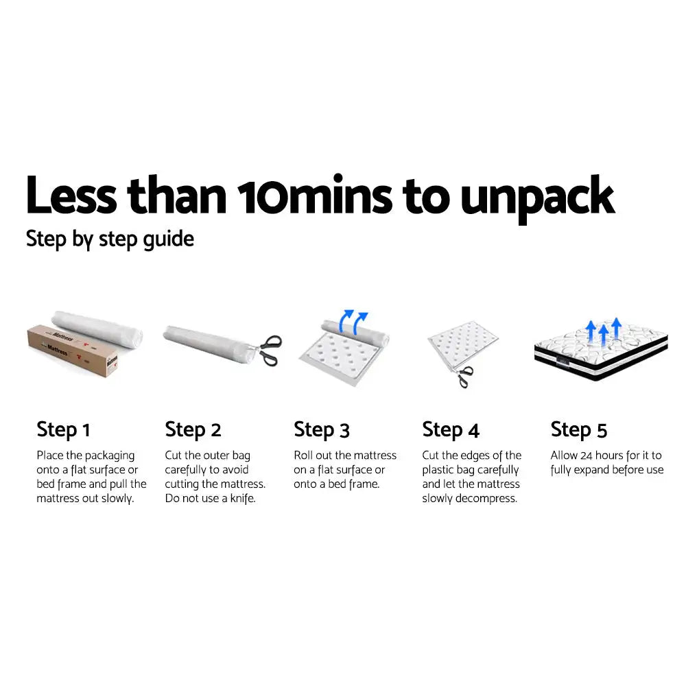 Giselle Bedding 16cm Mattress Medium Firm Queen - Furniture > Mattresses