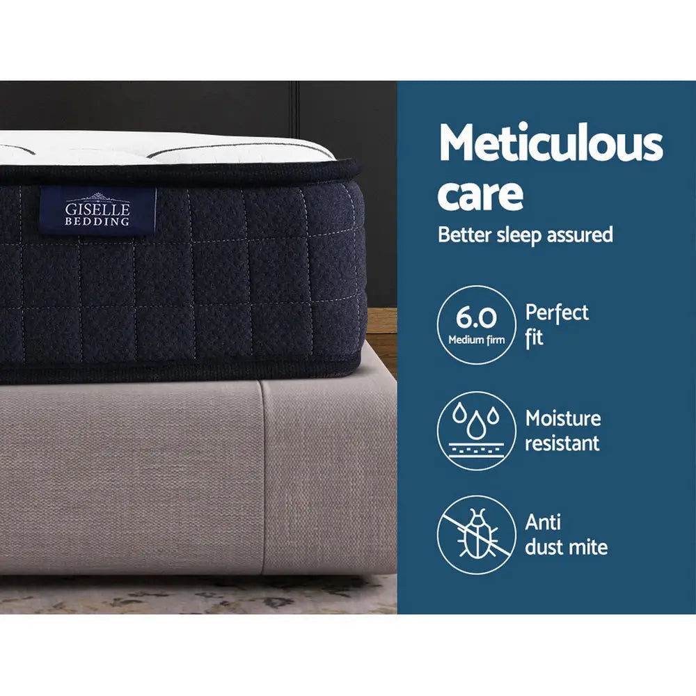 Giselle Bedding 16cm Mattress Medium Firm Queen - Furniture > Mattresses