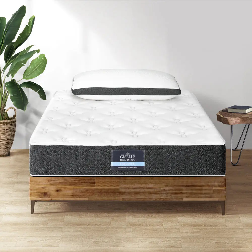Giselle Bedding 18cm Mattress Medium Soft w/Pillows King Single - Furniture > Mattresses