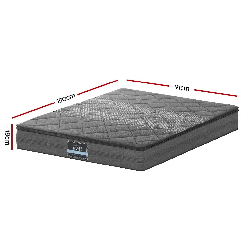 Giselle Bedding 18cm Mattress Pillow Top Single - Furniture > Mattresses