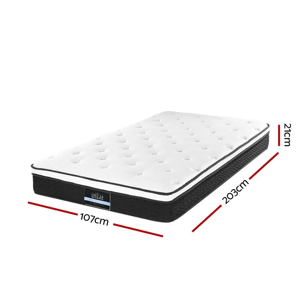 Giselle Bedding 21cm Mattress Euro Top King Single - Furniture > Mattresses