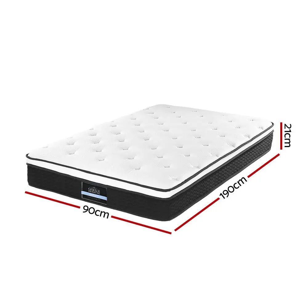 Giselle Bedding 21cm Mattress Euro Top Single - Furniture > Mattresses