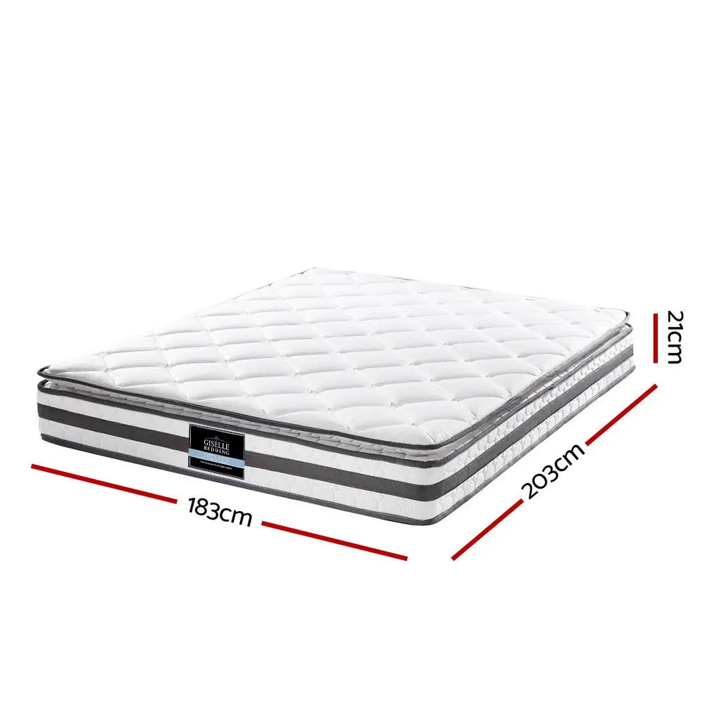 Giselle Bedding 21cm Mattress Pillow Top King - Furniture > Mattresses