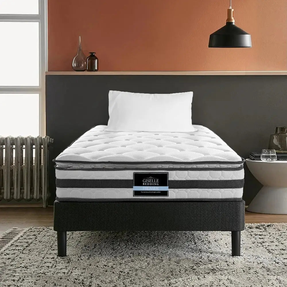 Giselle Bedding 21cm Mattress Pillow Top Single - Furniture > Mattresses