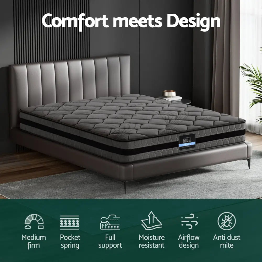 Giselle Bedding 22cm Mattress Medium Firm King - Furniture > Mattresses > King Size Mattress