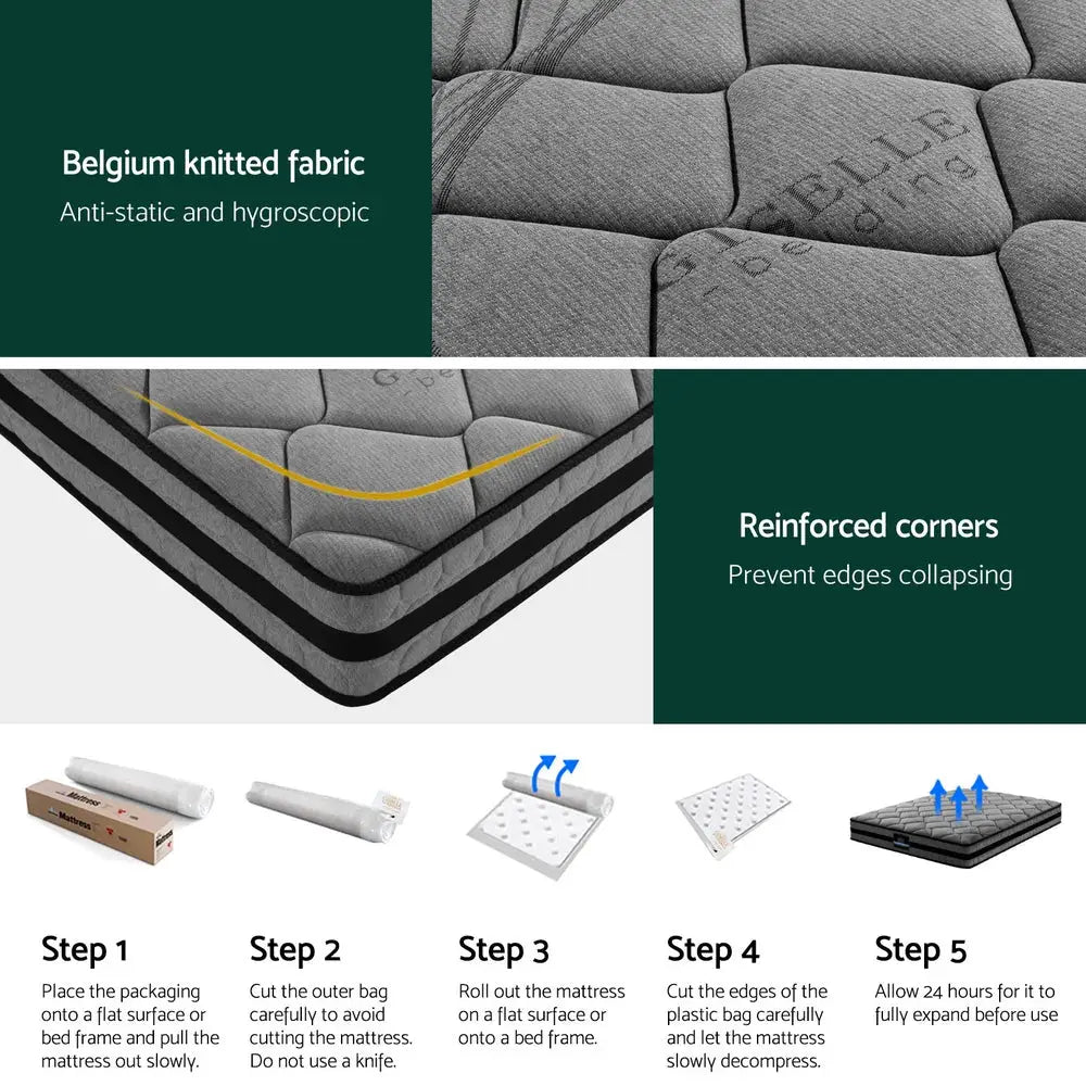 Giselle Bedding 22cm Mattress Medium Firm King - Furniture > Mattresses > King Size Mattress