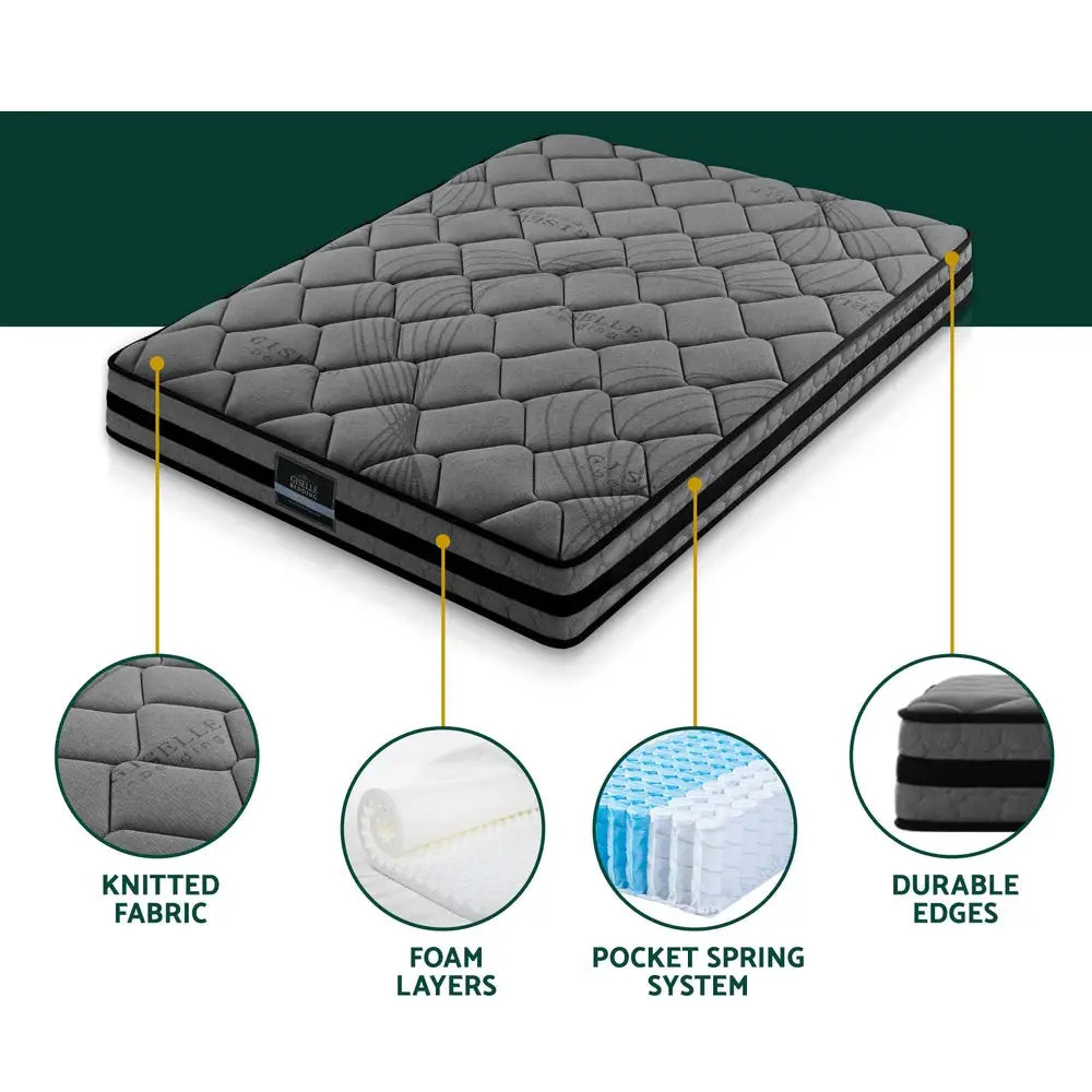 Giselle Bedding 22cm Mattress Medium Firm King - Furniture > Mattresses > King Size Mattress