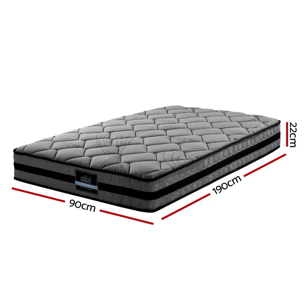 Giselle Bedding 22cm Mattress Medium Firm Single - Furniture > Mattresses