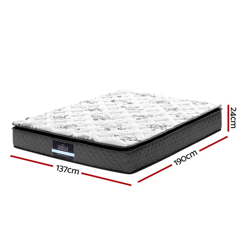Giselle Bedding 24cm Mattress Pillow Top Double - Furniture > Mattresses