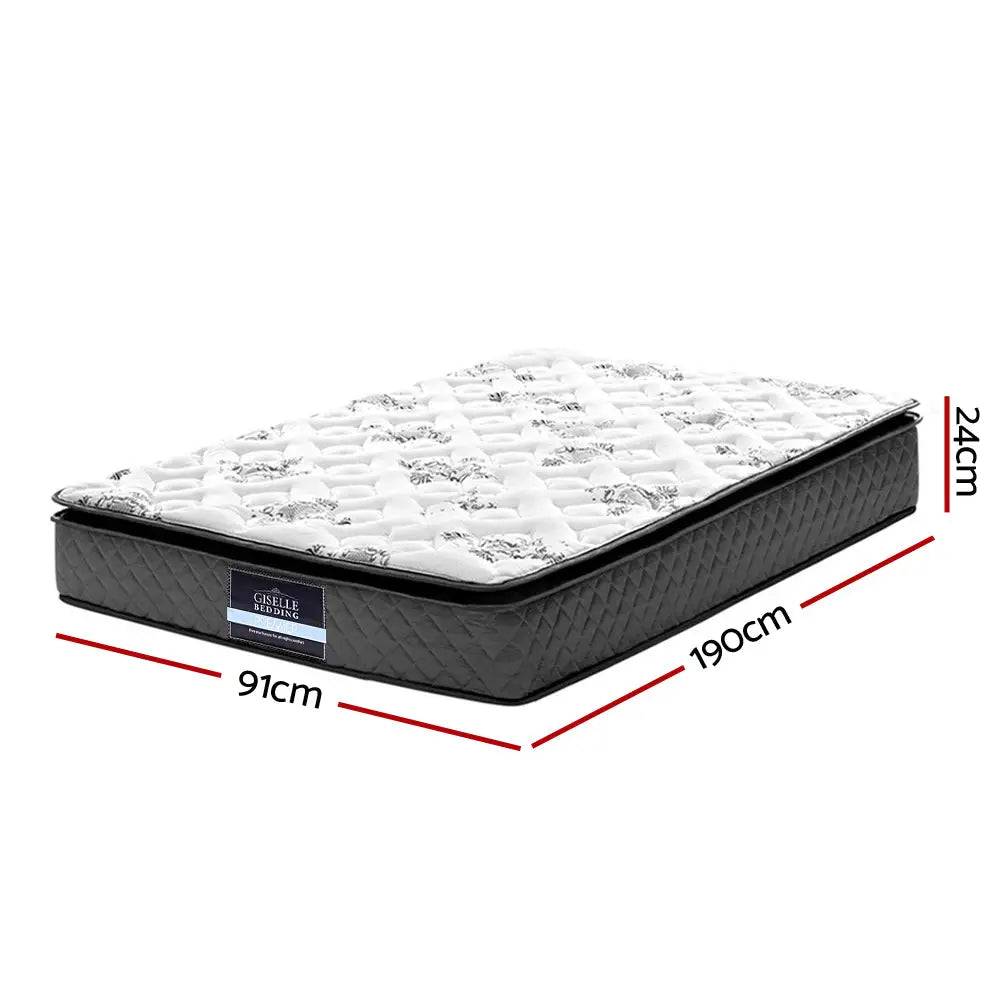 Giselle Bedding 24cm Mattress Pillow Top Single - Furniture > Mattresses