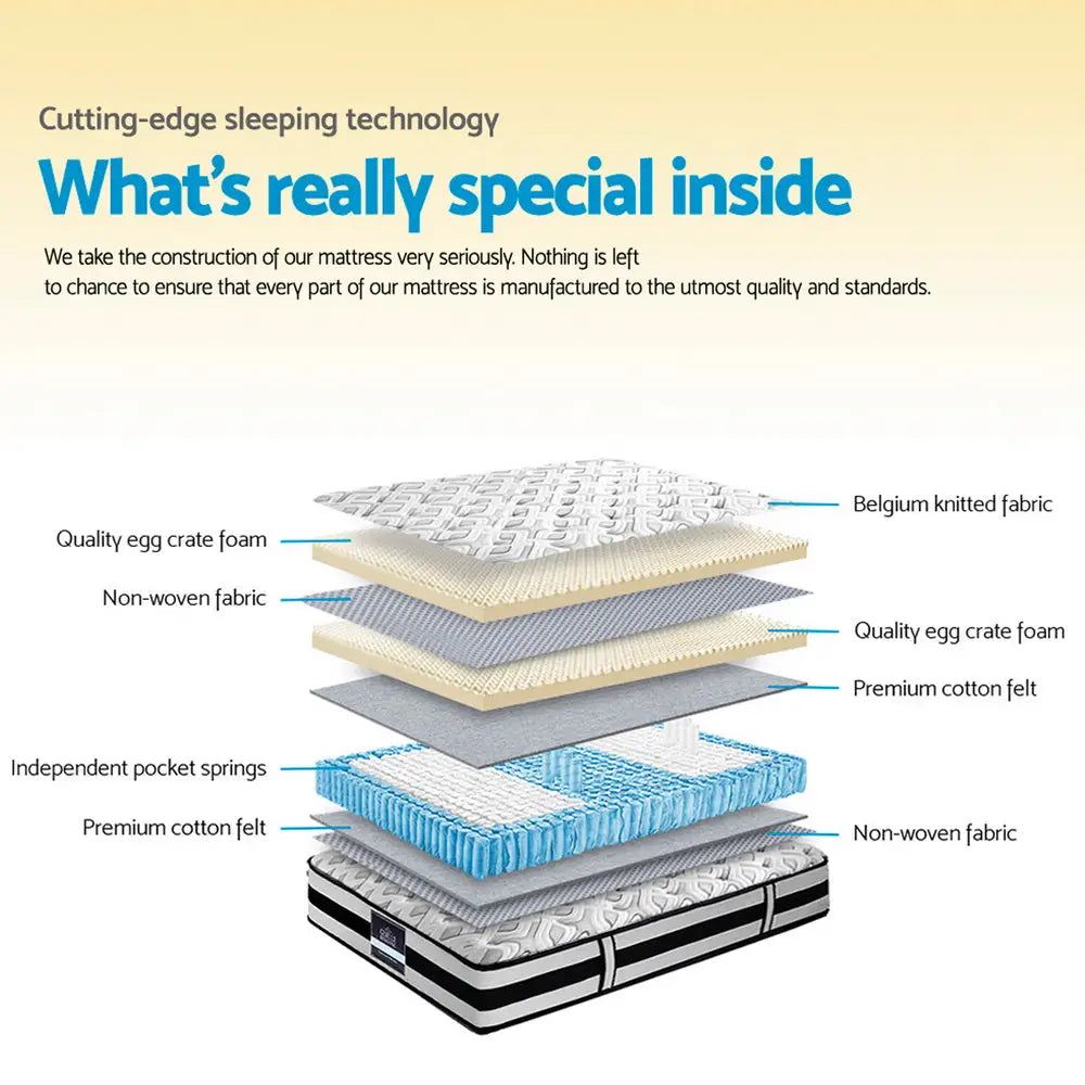 Giselle Bedding 24cm Mattress Super Firm Queen - Furniture > Mattresses