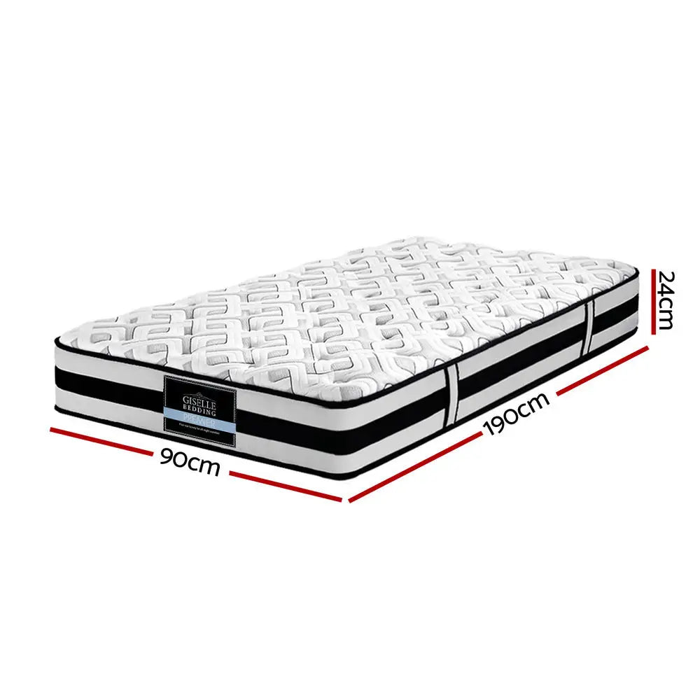 Giselle Bedding 24cm Mattress Super Firm Single - Furniture > Mattresses