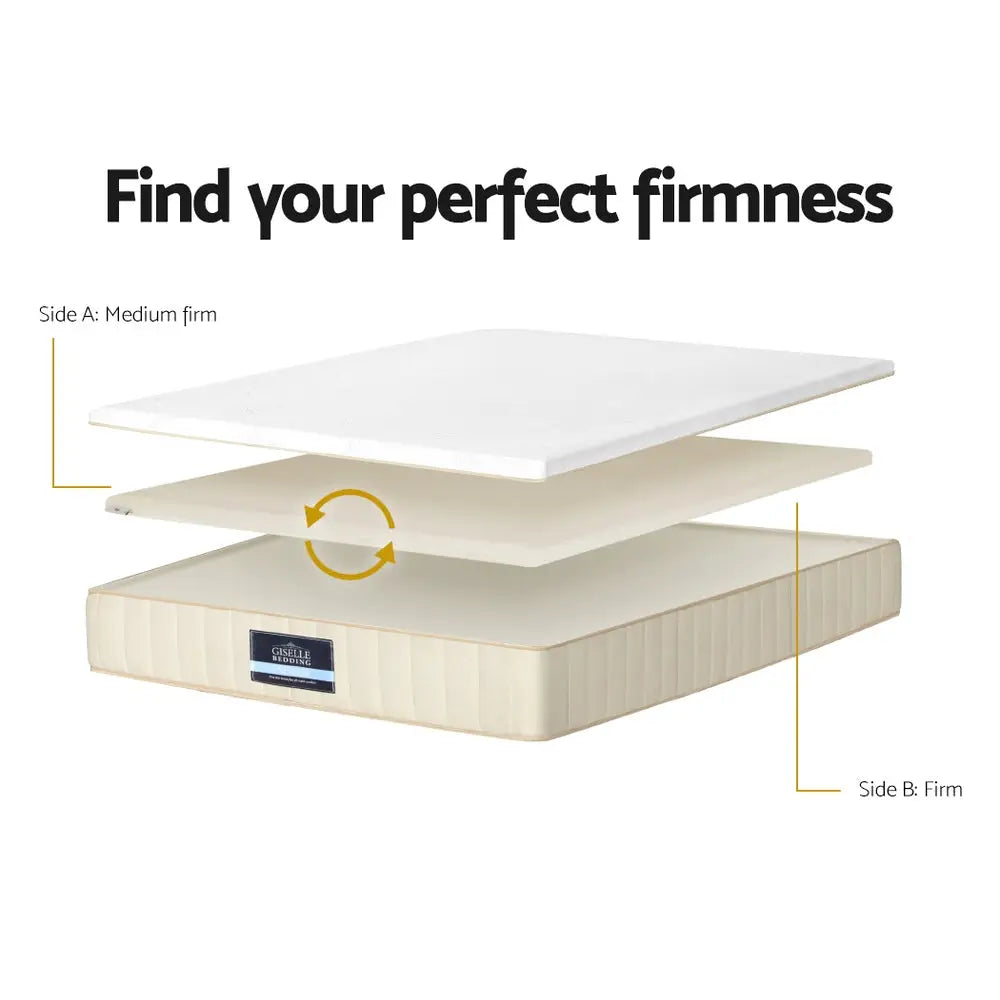 Giselle Bedding 27cm Mattress Double-sided Flippable Layer King Single - Furniture > Mattresses