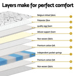 Giselle Bedding 30cm Mattress Medium Firm King Single - Furniture > Mattresses > King Single Mattress