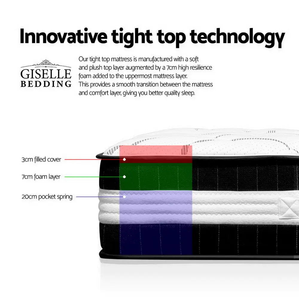 Giselle Bedding 30cm Mattress Medium Firm Queen - Furniture > Mattresses