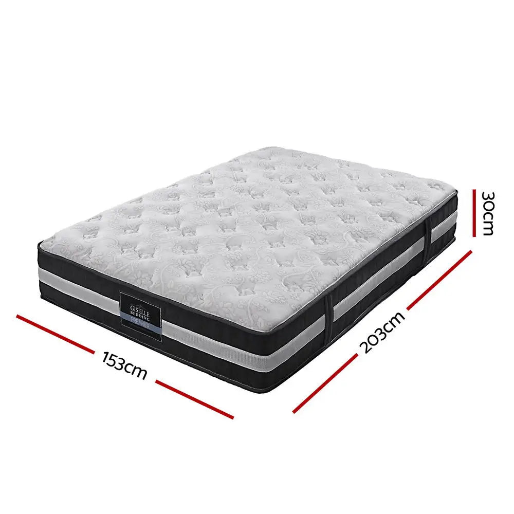 Giselle Bedding 30cm Mattress Pocket Spring Queen - Furniture > Mattresses