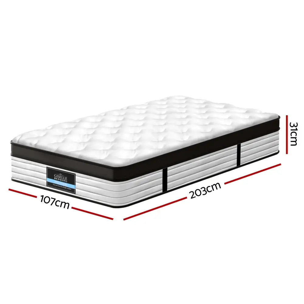 Giselle Bedding 31cm Mattress Euro Top King Single - Furniture > Mattresses > Single Mattress