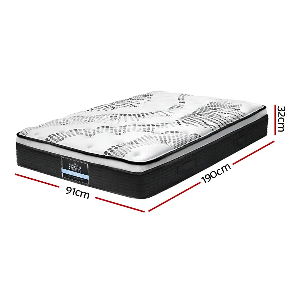 Giselle Bedding 32cm Mattress Euro Top Single - Furniture > Mattresses