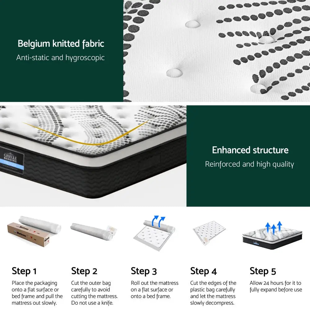 Giselle Bedding 32cm Mattress Euro Top Super King - Furniture > Mattresses > King Size Mattress